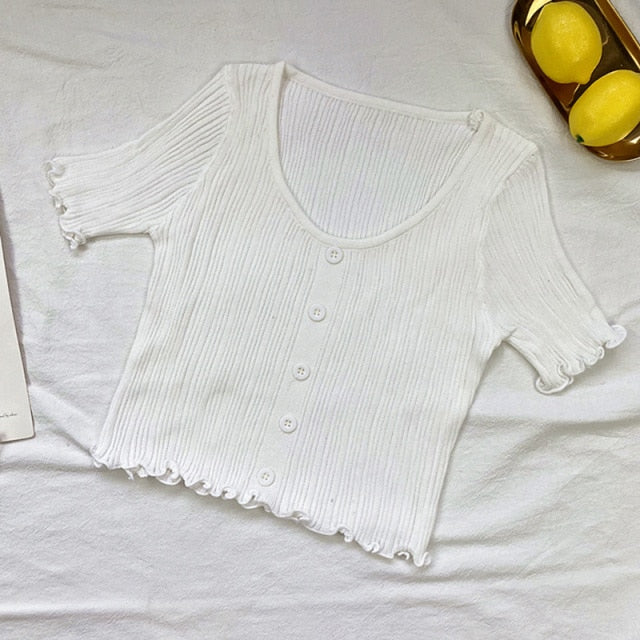 Heliar Button Up Crop Top