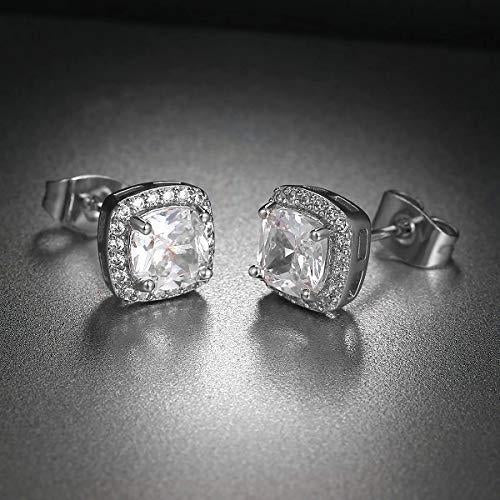 3.50 CTTW Cushion Cut Cubic Zirconia Sterling Silver Studs