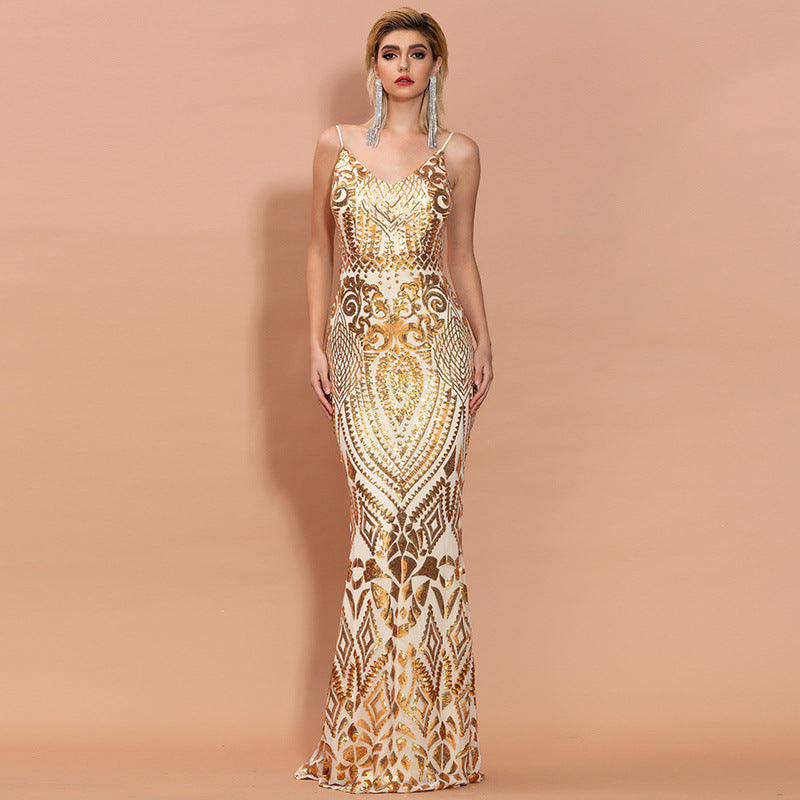 Silver/Gold Design Runway Dress