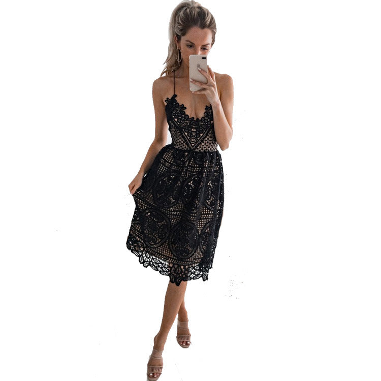 Boho Sling Lace Halter Sundress