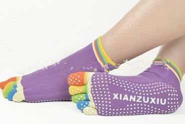 Rainbow Slip Yoga socks