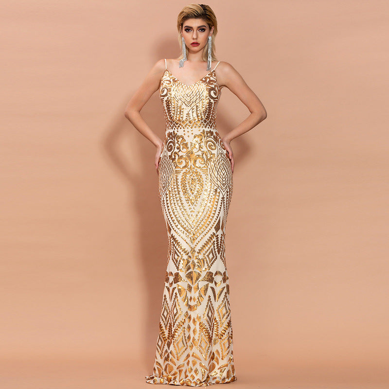 Silver/Gold Design Runway Dress