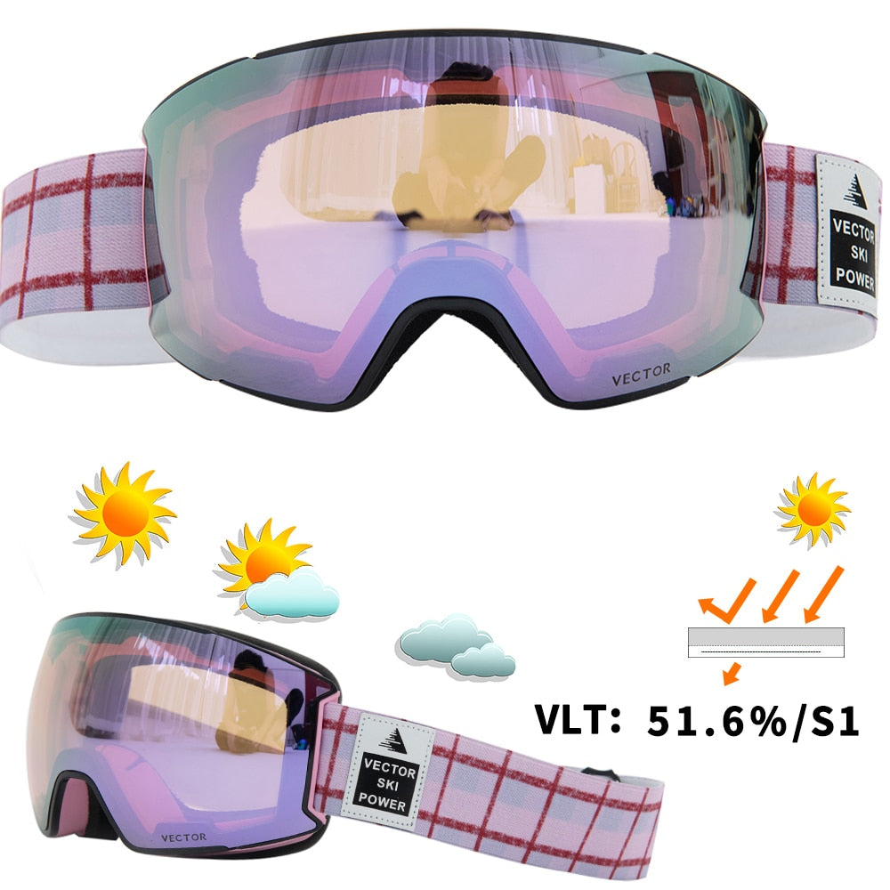 Ski Goggles UV400 Anti-fog Coatings