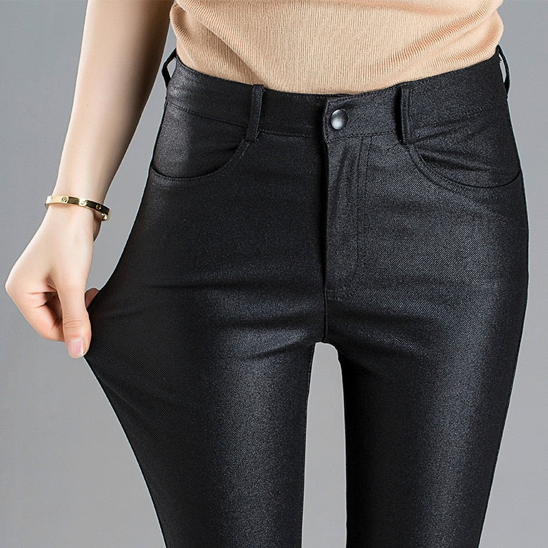 PU Leather Skinny Pants