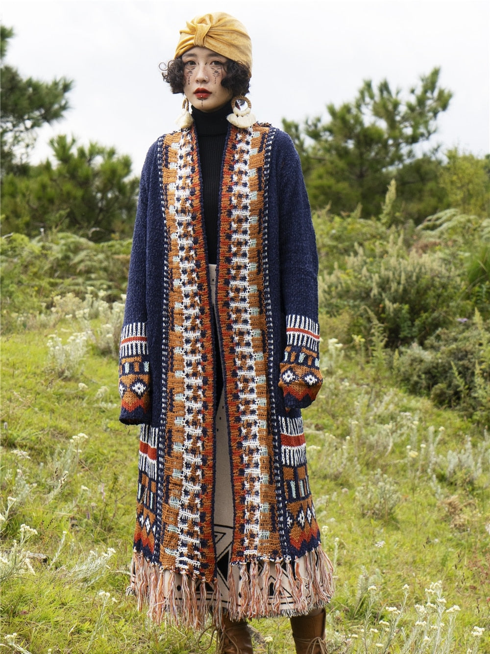 Bohemian Women Retro Fringed Cardigan