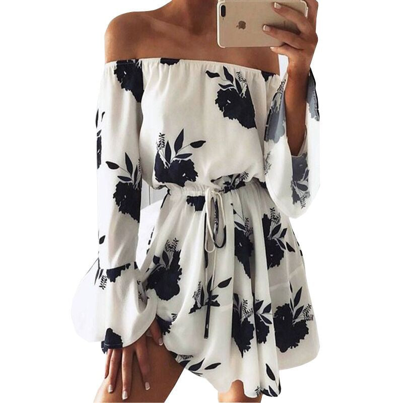 Summer Off Shoulder Floral Dress