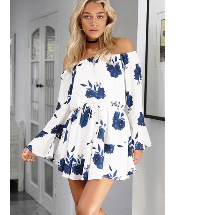 Summer Off Shoulder Floral Dress