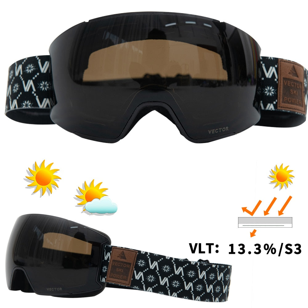 Ski Goggles UV400 Anti-fog Coatings