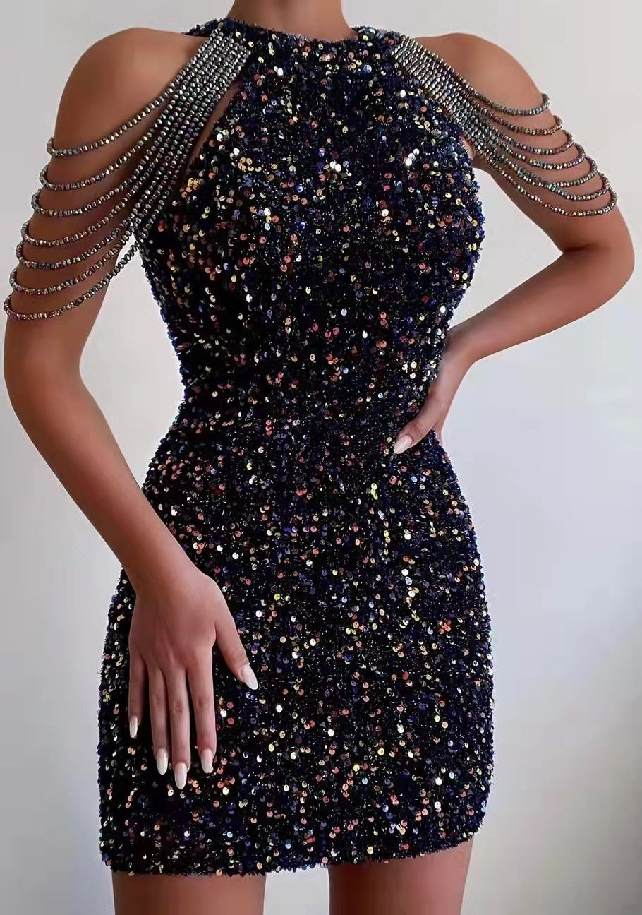 Gold Sequin Bodycon Dress