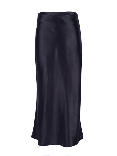 Satin Midi Silk Skirt