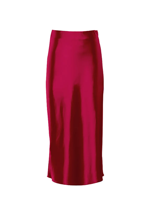 Satin Midi Silk Skirt