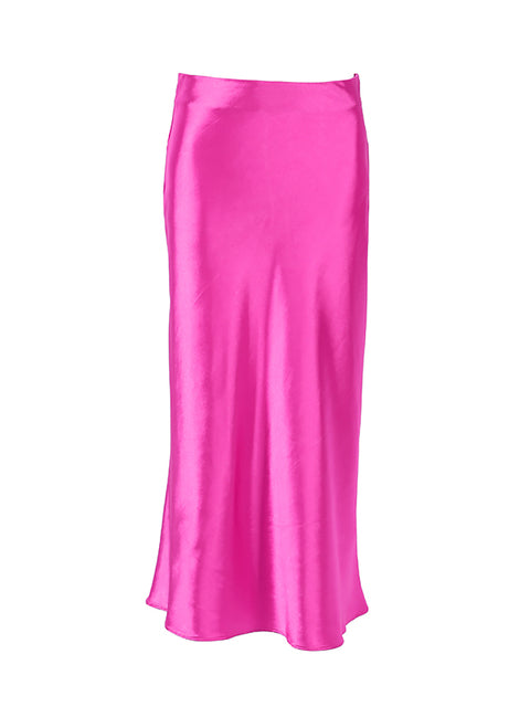 Satin Midi Silk Skirt