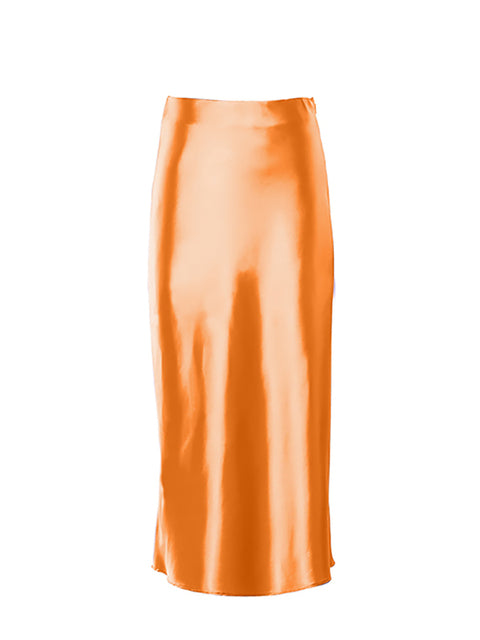 Satin Midi Silk Skirt