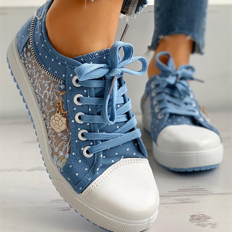 Cutout Lace Canvas Shoes