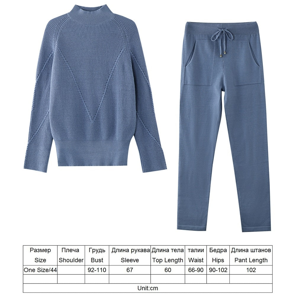 Knitted Two Piece Set Tracksuit