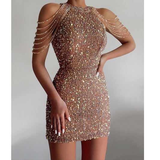 Gold Sequin Bodycon Dress