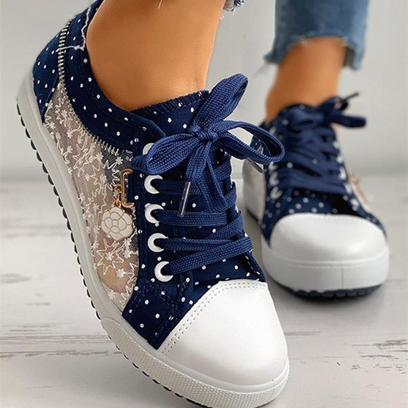 Cutout Lace Canvas Shoes