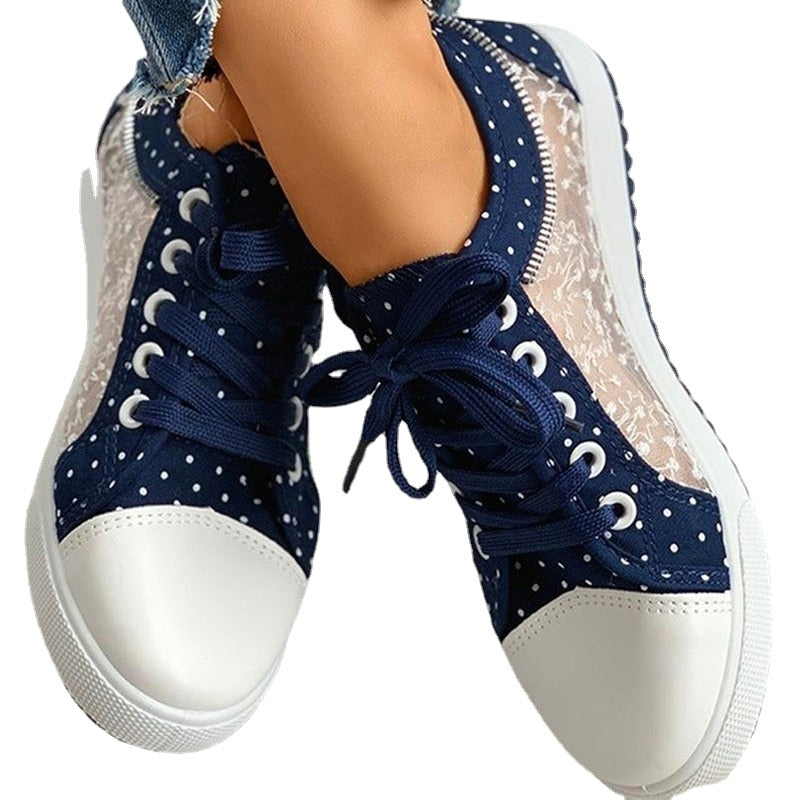 Cutout Lace Canvas Shoes