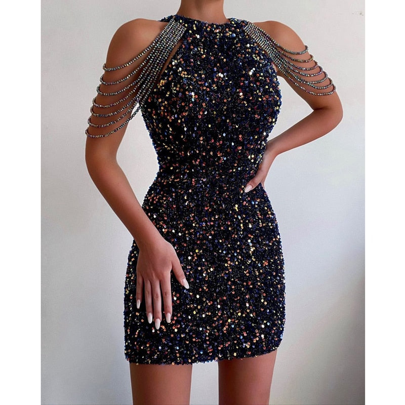 Gold Sequin Bodycon Dress