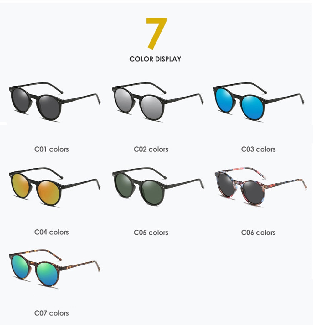 Retro Round Polarized Sunglasses UV400