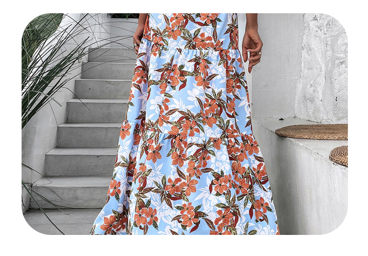 Butterfly Sleeve Floral Print Maxi