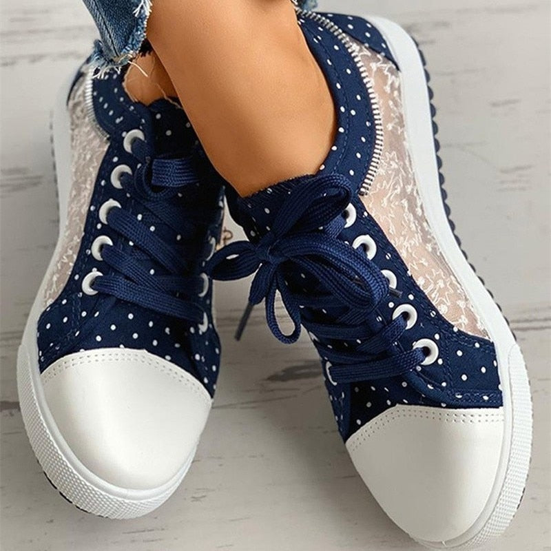 Cutout Lace Canvas Shoes