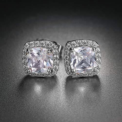 3.50 CTTW Cushion Cut Cubic Zirconia Sterling Silver Studs