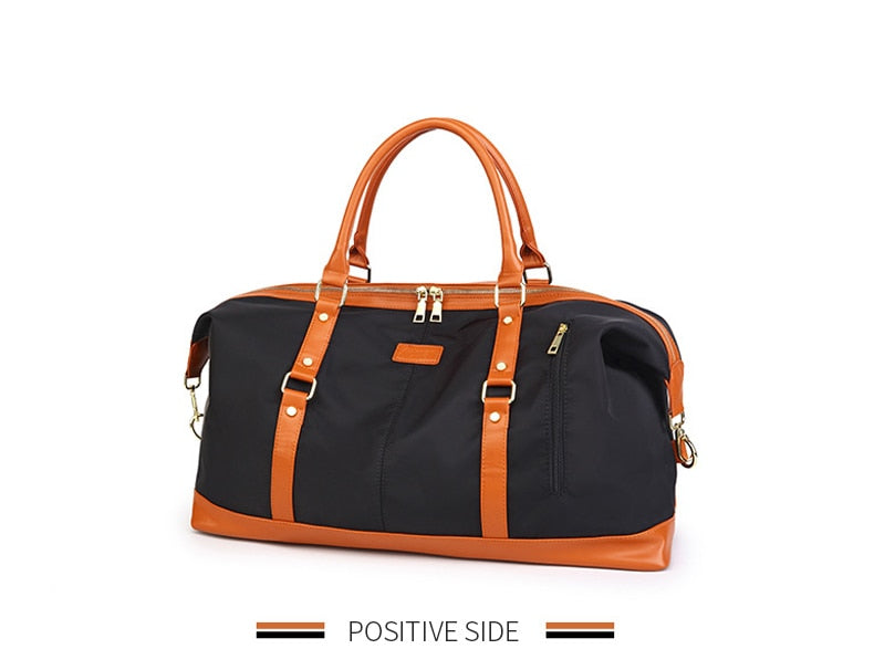 Striped Patchwork Duffel Bag