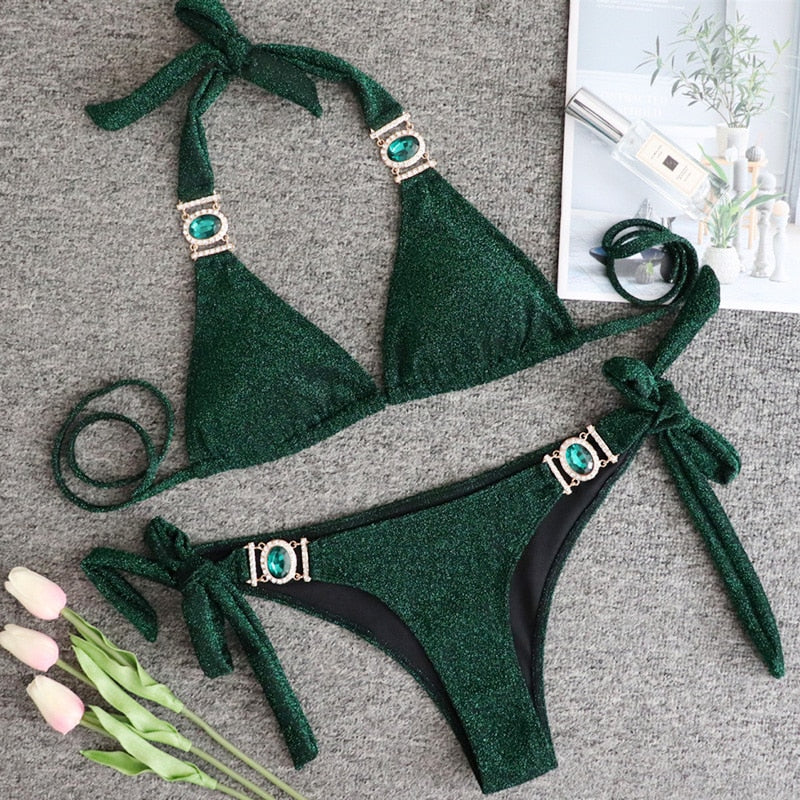 Shiny Rhinestone Bikini Sets