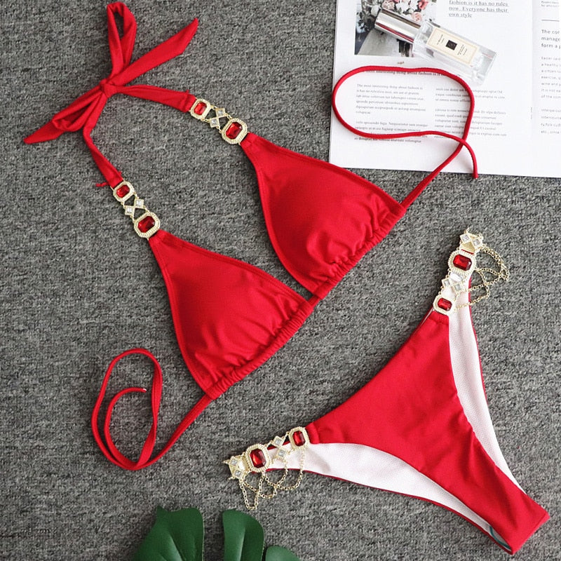 Shiny Rhinestone Bikini Sets