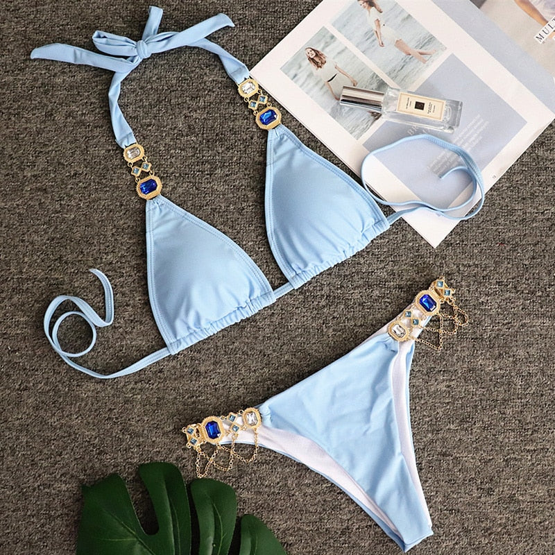 Shiny Rhinestone Bikini Sets