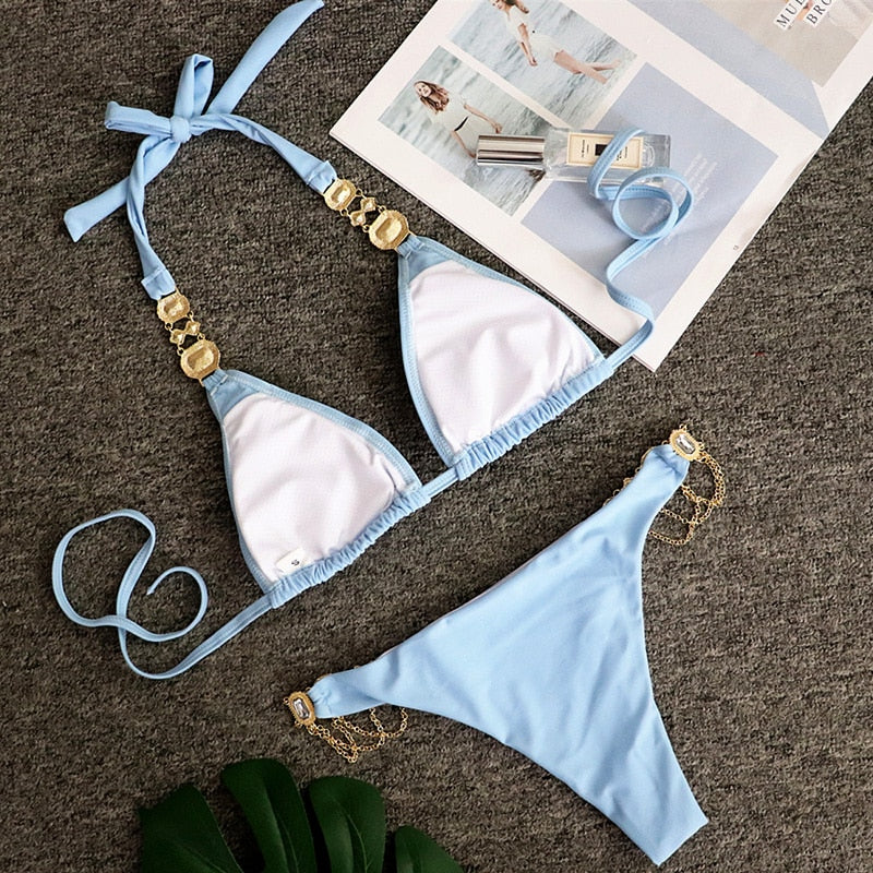 Shiny Rhinestone Bikini Sets