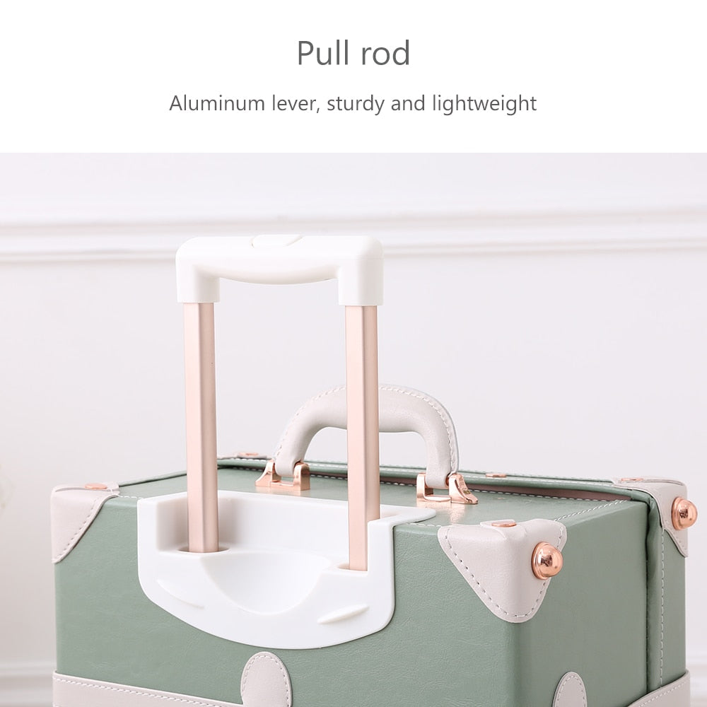 Jade Vintage Trolley Retro Luggage Bags