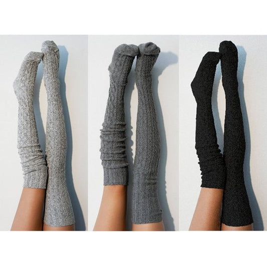 Cable Knit Thigh High Stockings