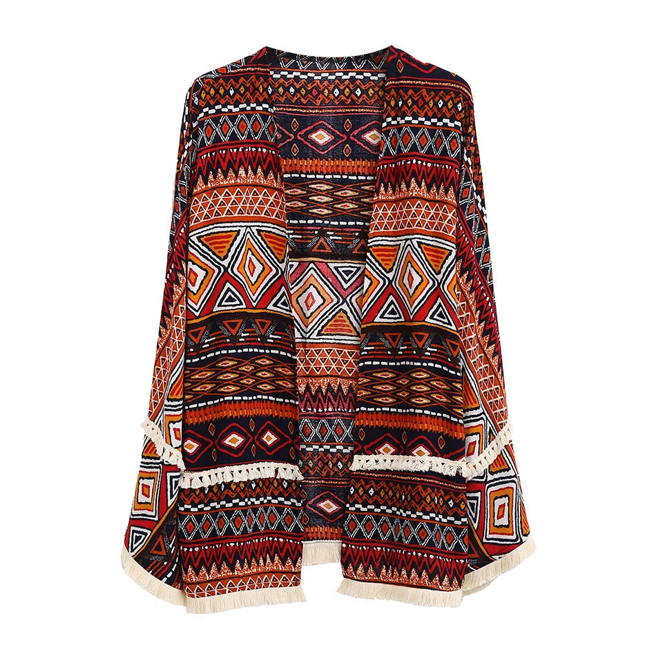 Ruoru Kimono Fringe Cardigan