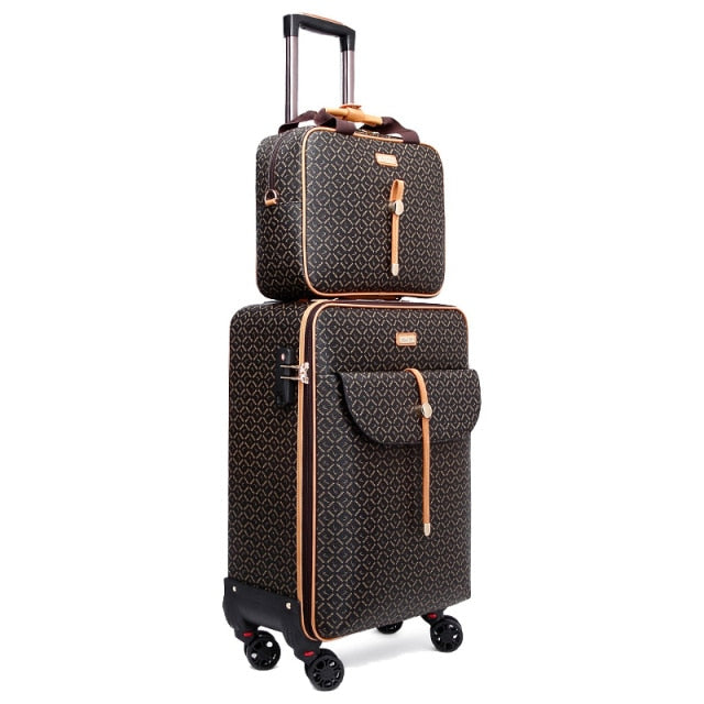 Classic 16" 24"inch Rolling Suitcase with/without Matching Travel Bag