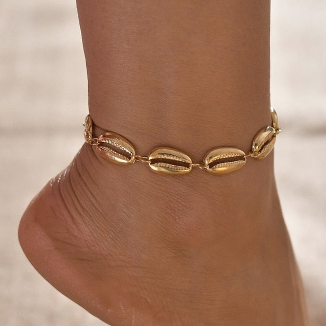 Shell Heart Summer Anklets