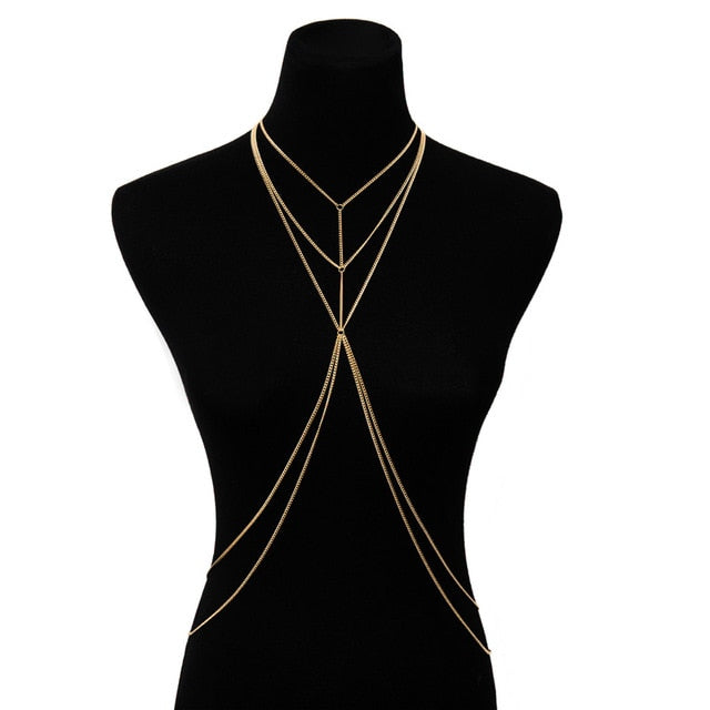 IngeSight.Z Chain Necklace Sequins Body Chain Jewelry