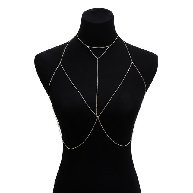 IngeSight.Z Chain Necklace Sequins Body Chain Jewelry