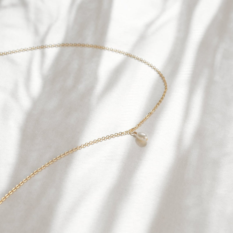 Fine Minimalist Handmade Pearl Necklace