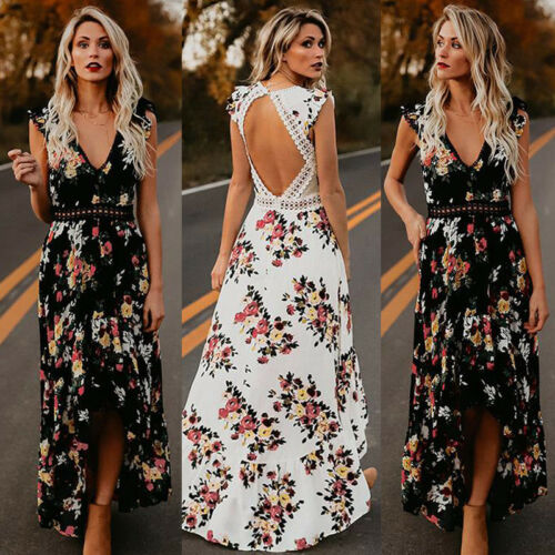 Vintage Backless Floral Sundress