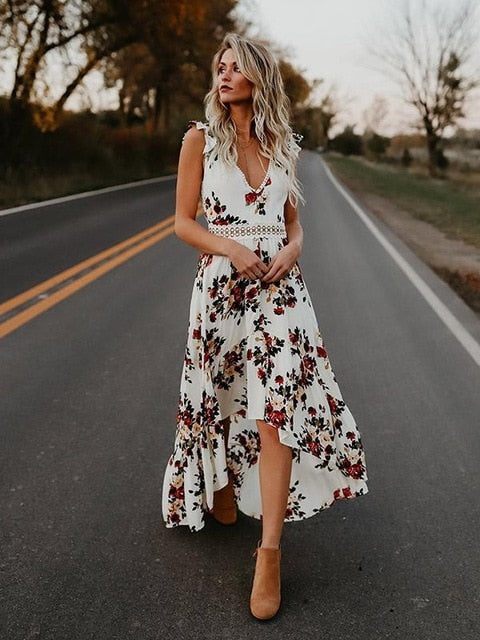 Vintage Backless Floral Sundress