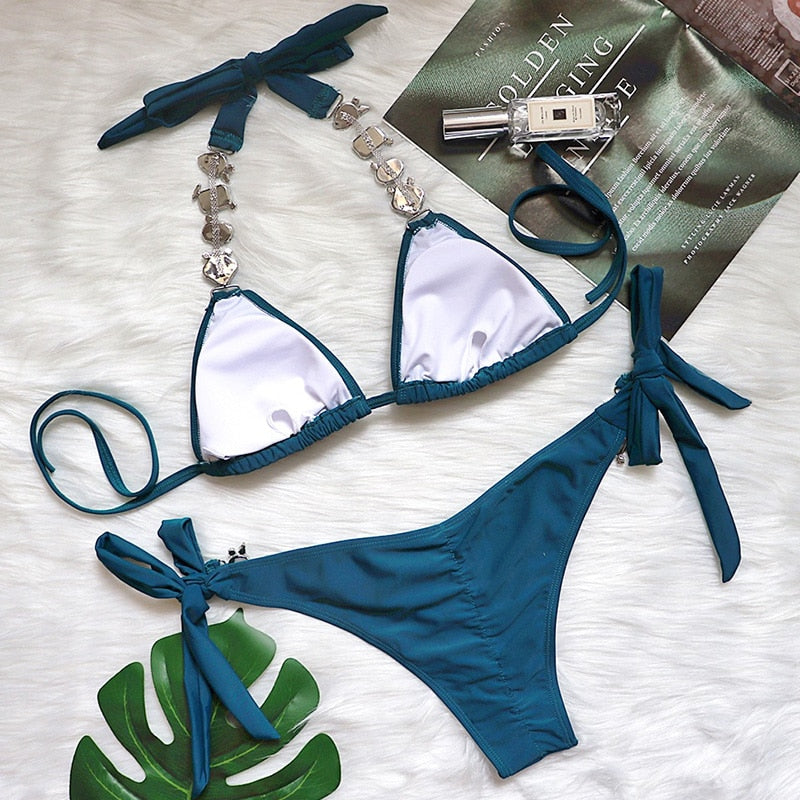 Shiny Rhinestone Bikini Sets