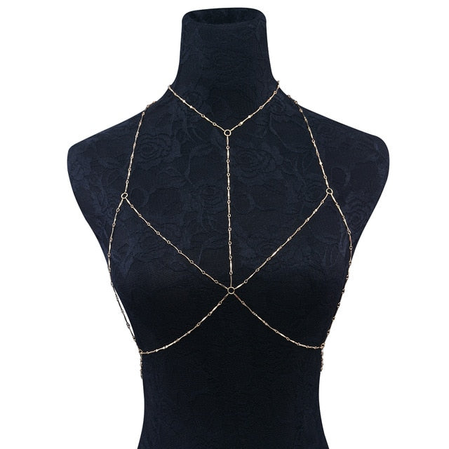 IngeSight.Z Chain Necklace Sequins Body Chain Jewelry