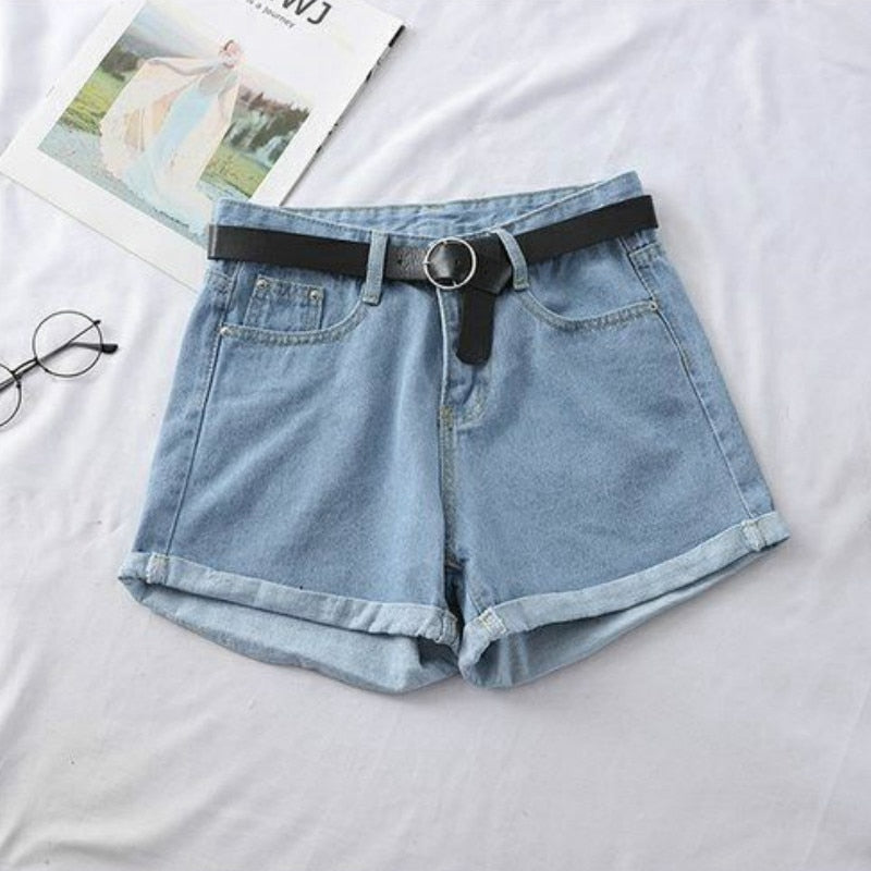 Denim Loose Wide-leg High Waist Shorts