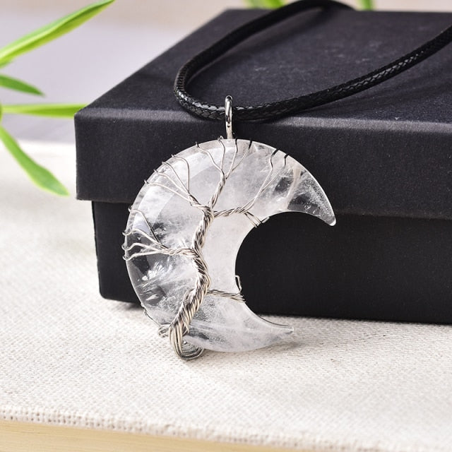 Crystal Pendant Tree Of Life Moon