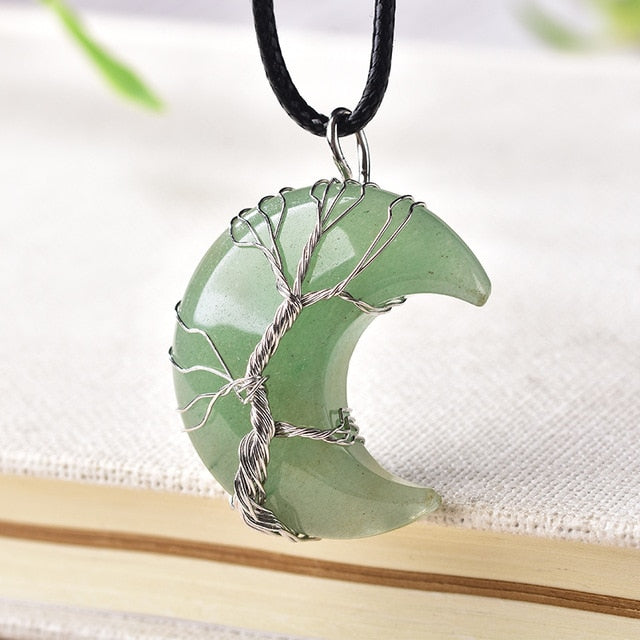 Crystal Pendant Tree Of Life Moon