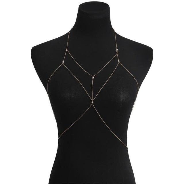 IngeSight.Z Chain Necklace Sequins Body Chain Jewelry