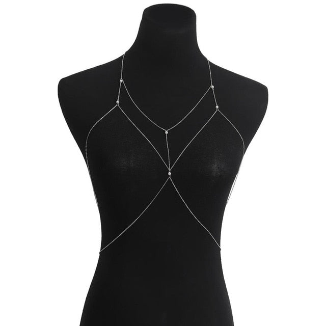 IngeSight.Z Chain Necklace Sequins Body Chain Jewelry