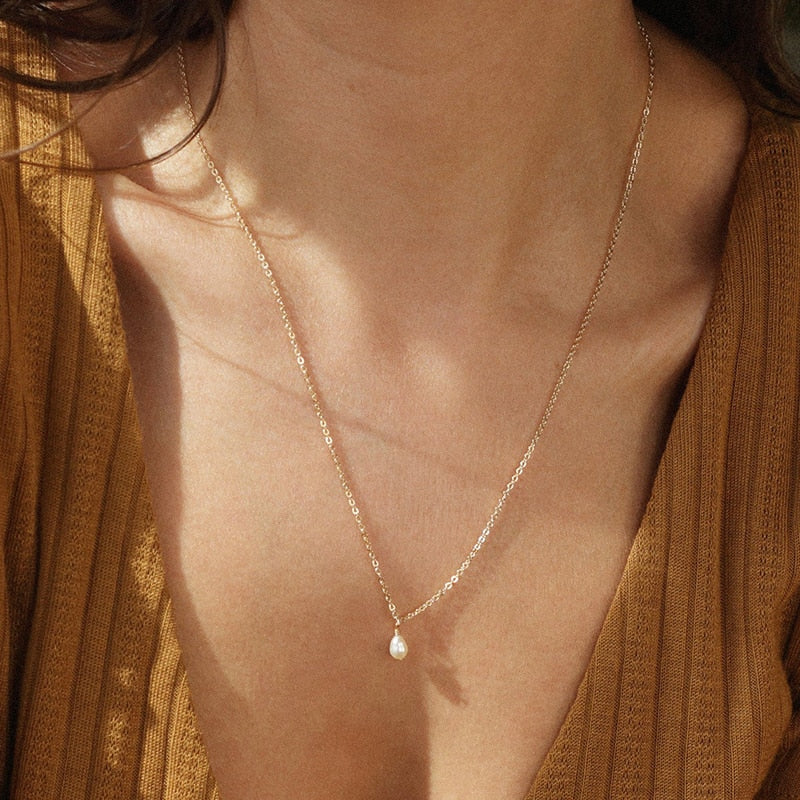 Fine Minimalist Handmade Pearl Necklace